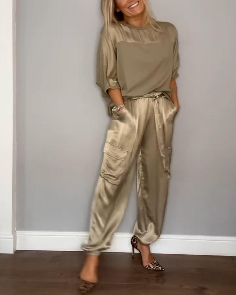 Nova - Completo due pezzi da donna in raso (disponibile in taglie forti)
