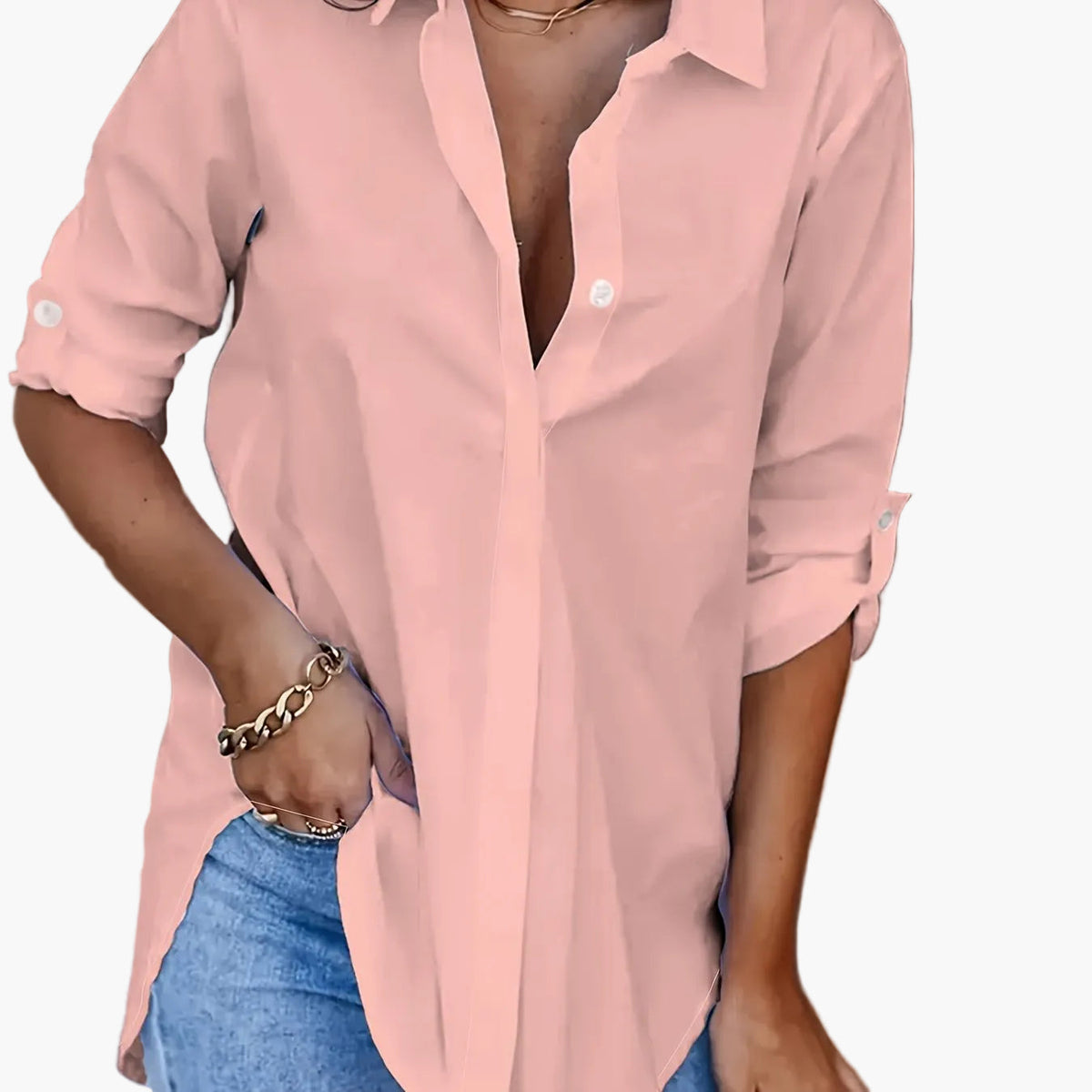 Kaja - Women's Relaxed Shirt Blouse with Button Placket - photo 17