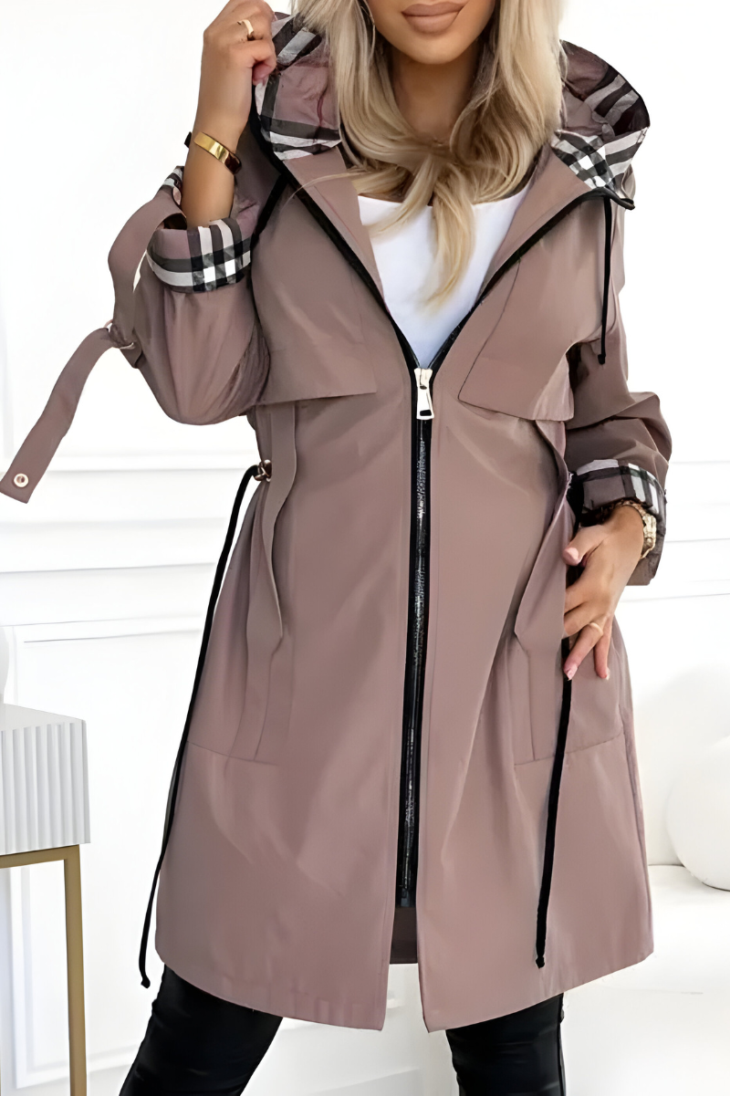 Katie - Women's Parka with a Hood and Drawstring Waist - photo 1