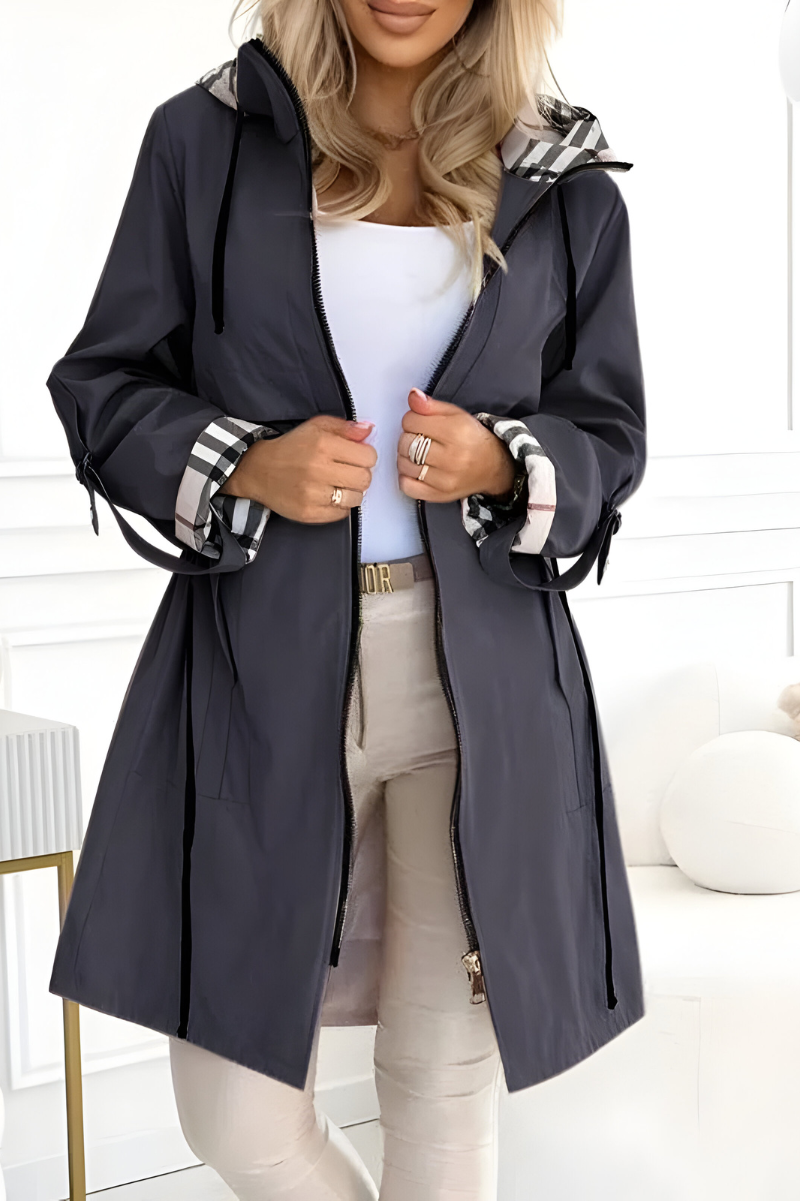 Katie - Women's Parka with a Hood and Drawstring Waist - photo 4