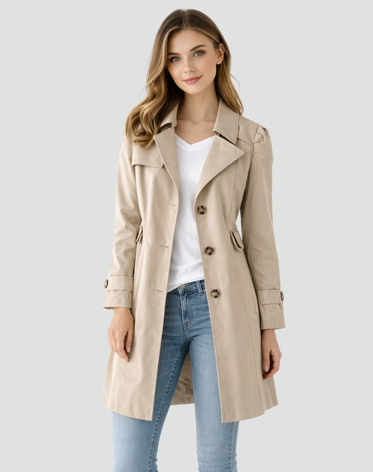Kelsey - Classic Short Trench Coat