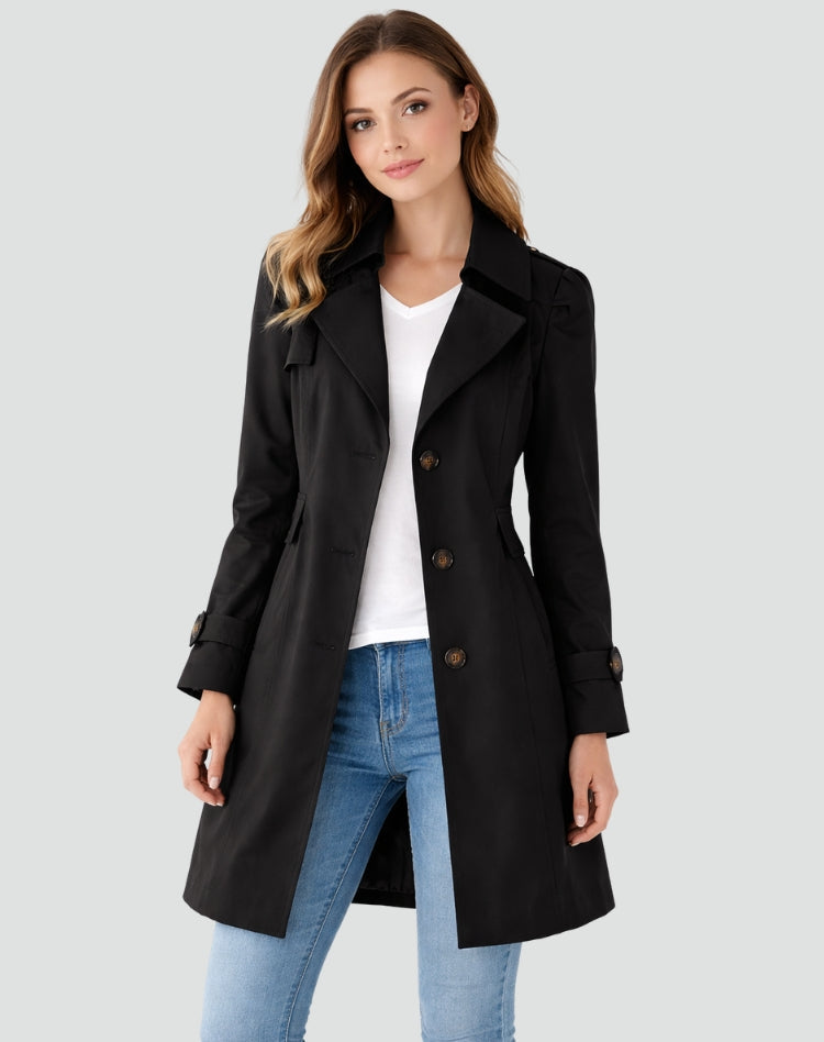 Kelsey - Classic Short Trench Coat