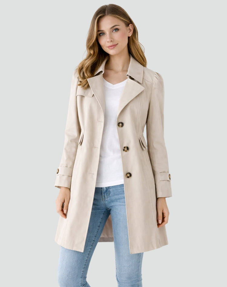 Kelsey - Classic Short Trench Coat