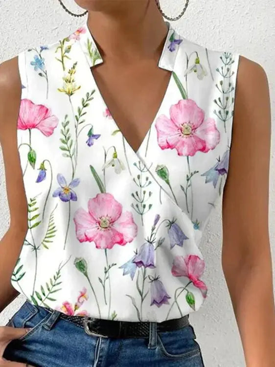Winifred - Women's Double-Breasted Top with No Sleeves