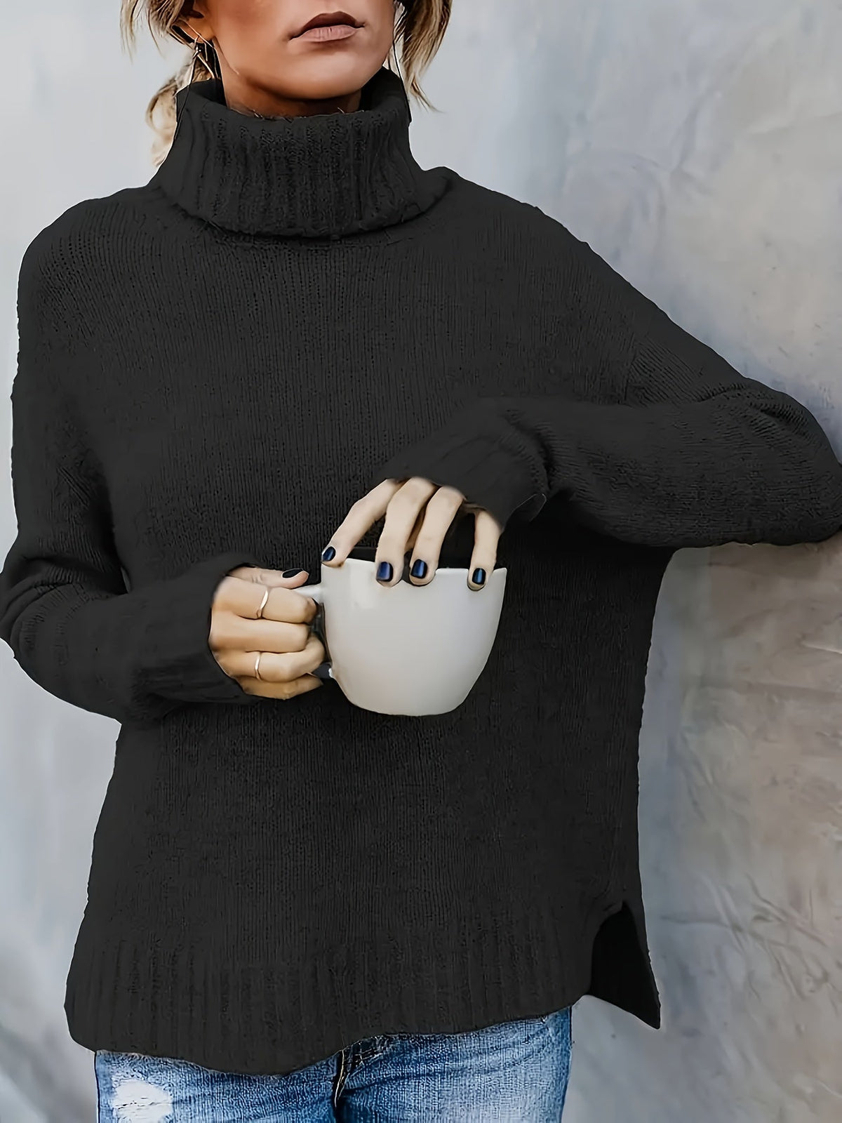 Kimberly - Women's Jumper with Roll Neck - photo 2