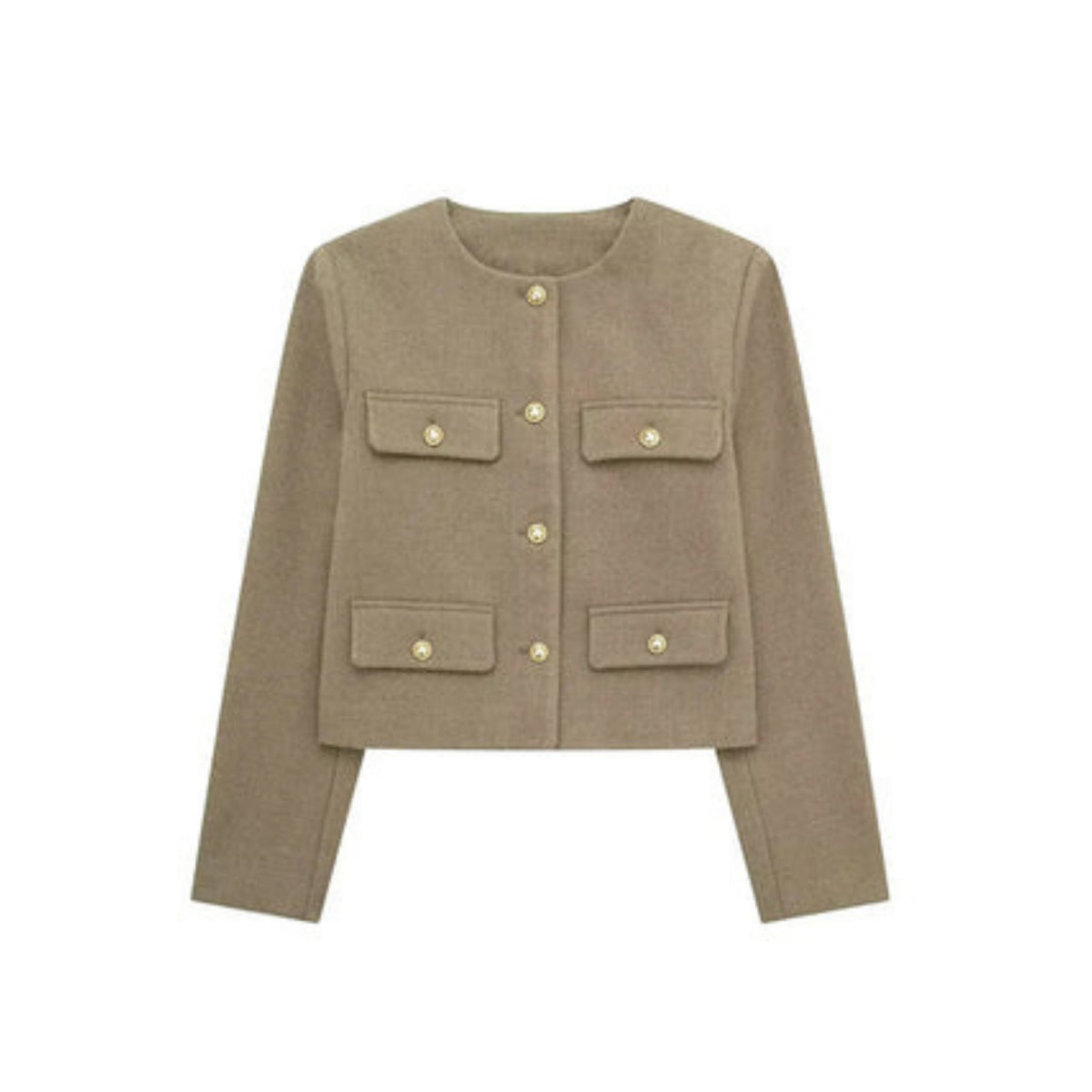 Kingsley - Women's Cropped Jacket with Button Front - photo 10