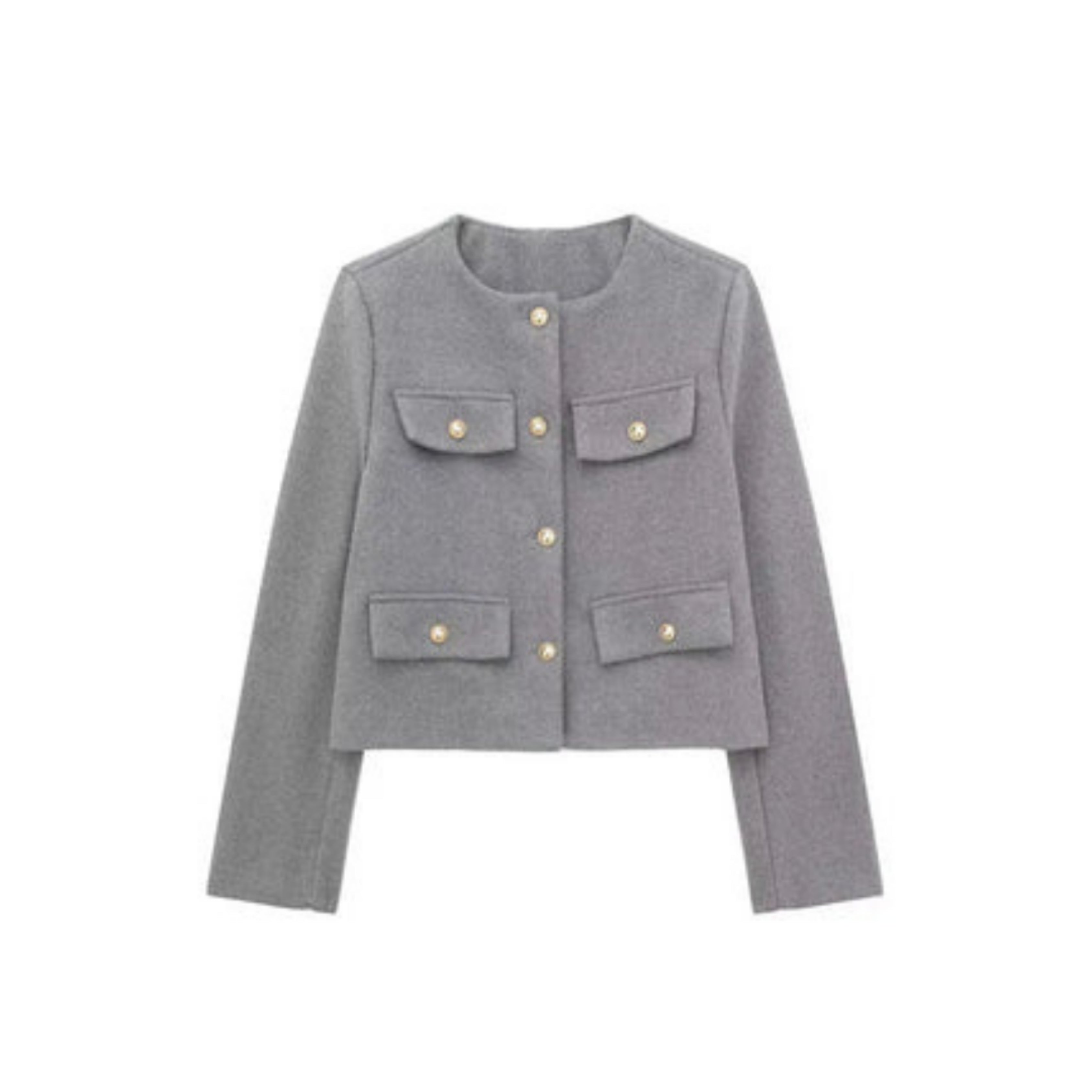 Kingsley - Women's Cropped Jacket with Button Front - photo 12