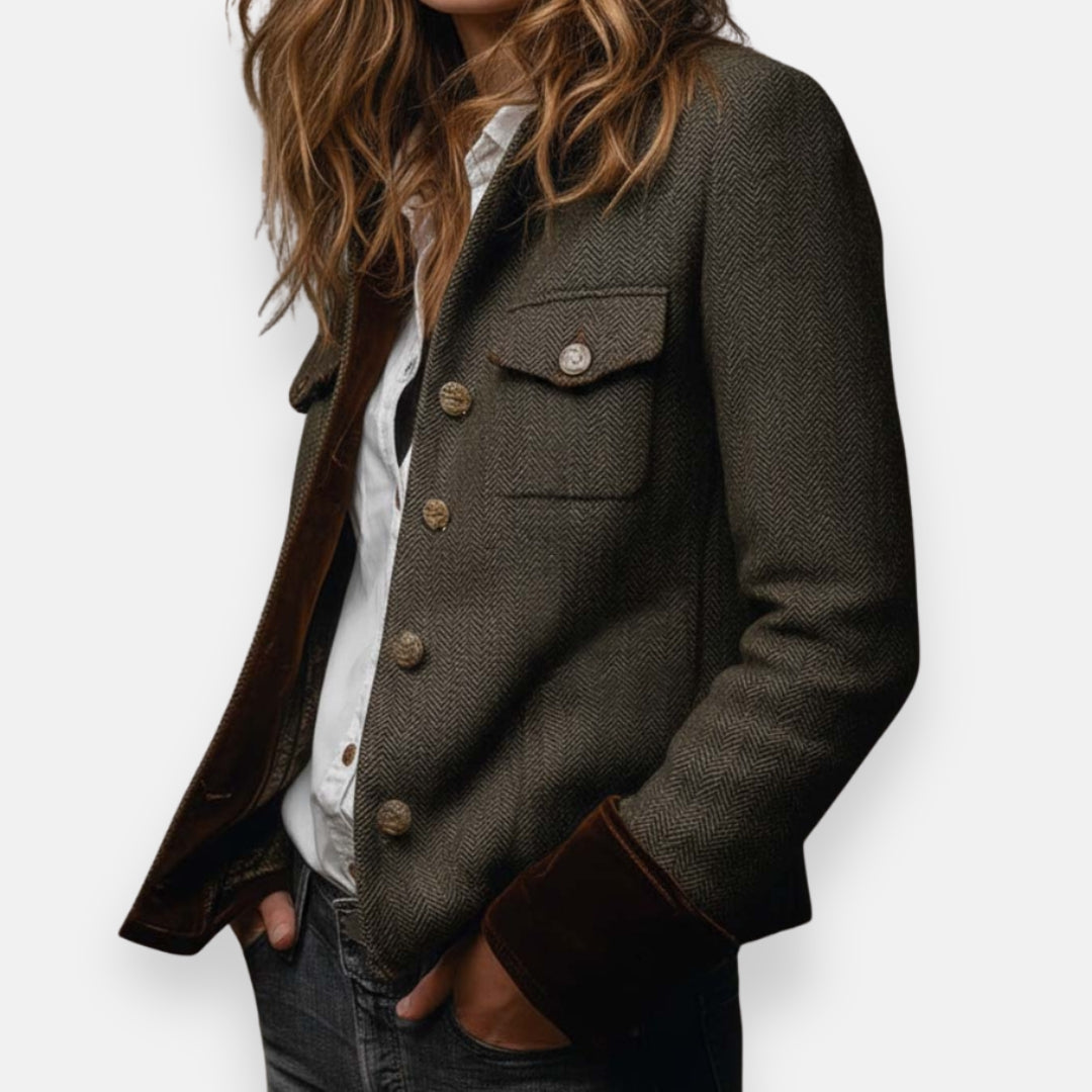 Kingsley - Women's Blazer with Tweed and Patch Pockets - photo 4