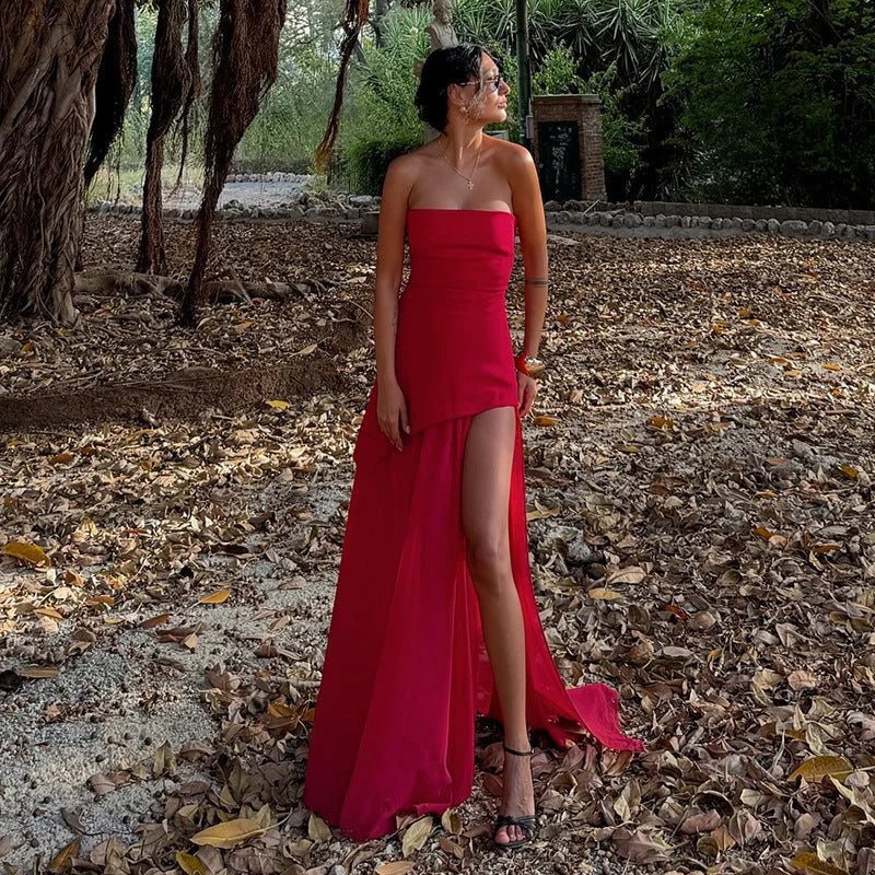 Karina - Maxi abito da donna asimmetrico a strati