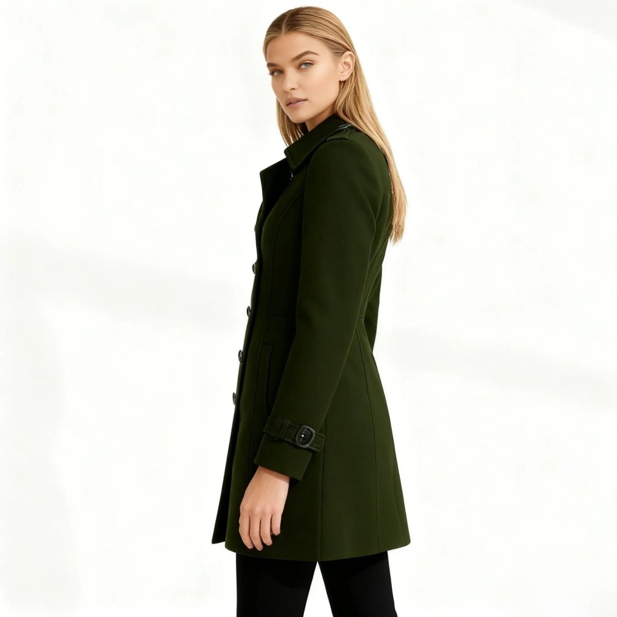 Flor - Trench doppiopetto da donna, capospalla elegante e lungo