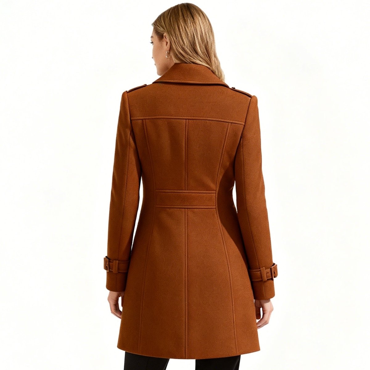 Flor - Trench doppiopetto da donna, capospalla elegante e lungo