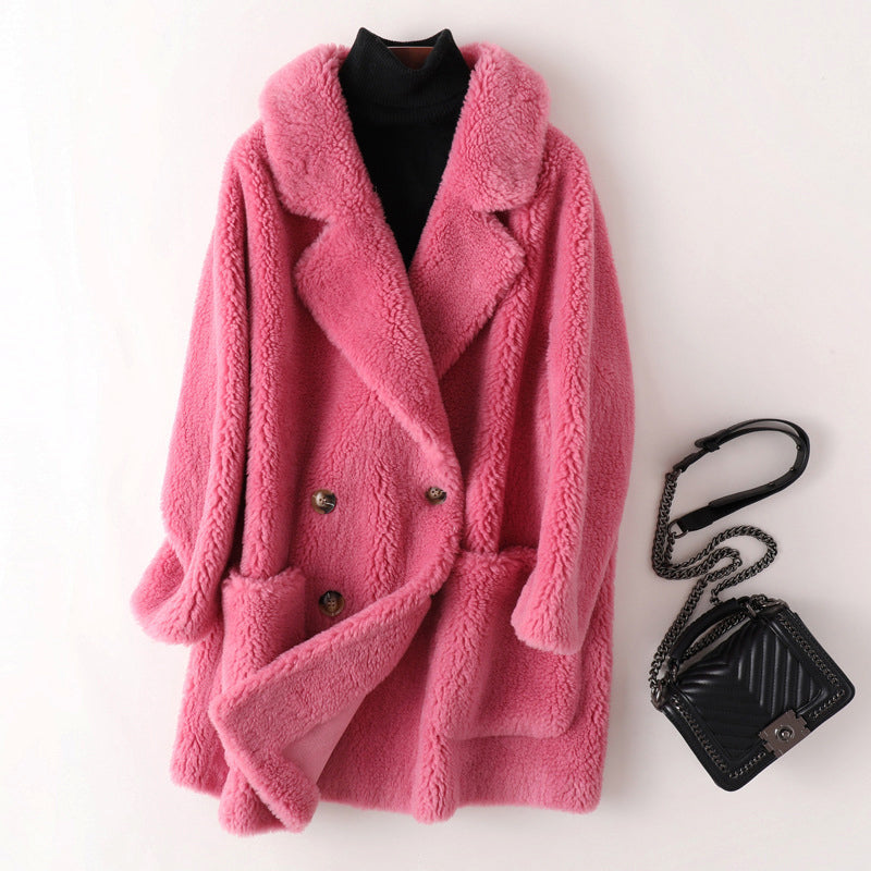 Lara - Women's Relaxed Coat with Shearling Look Lining - photo 1