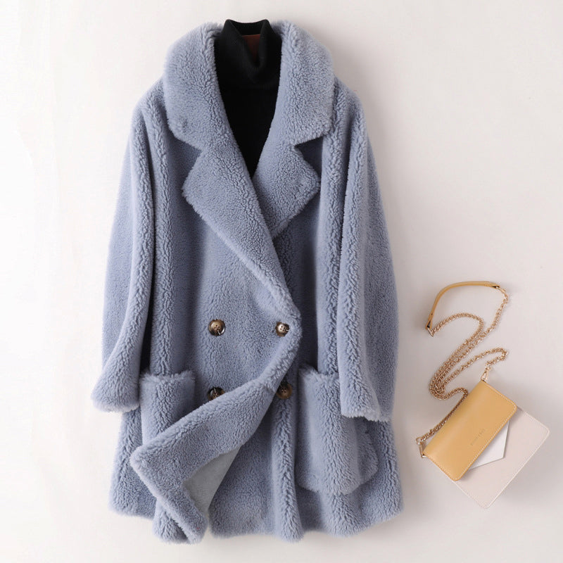 Lara - Women's Relaxed Coat with Shearling Look Lining - photo 2