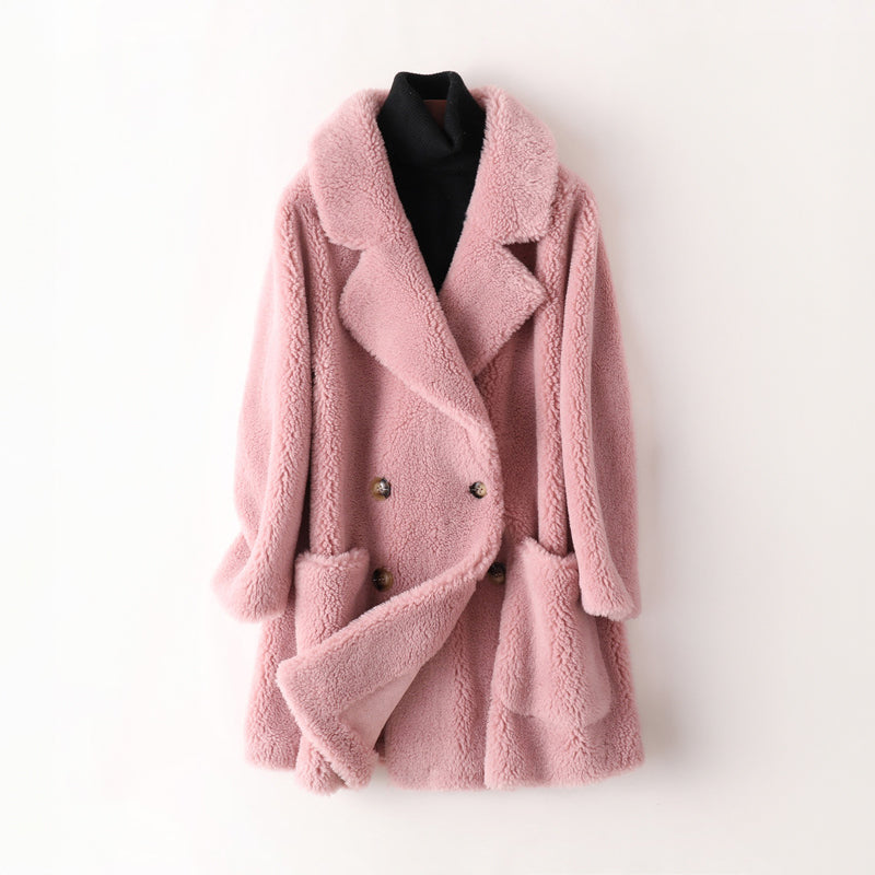 Lara - Women's Relaxed Coat with Shearling Look Lining - photo 4