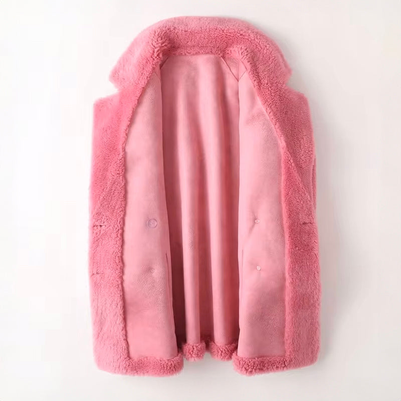 Lara - Women's Relaxed Coat with Shearling Look Lining - photo 5