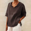 Maryam | Women's Elegant V-Neck Linen Shirt | Casual Style
