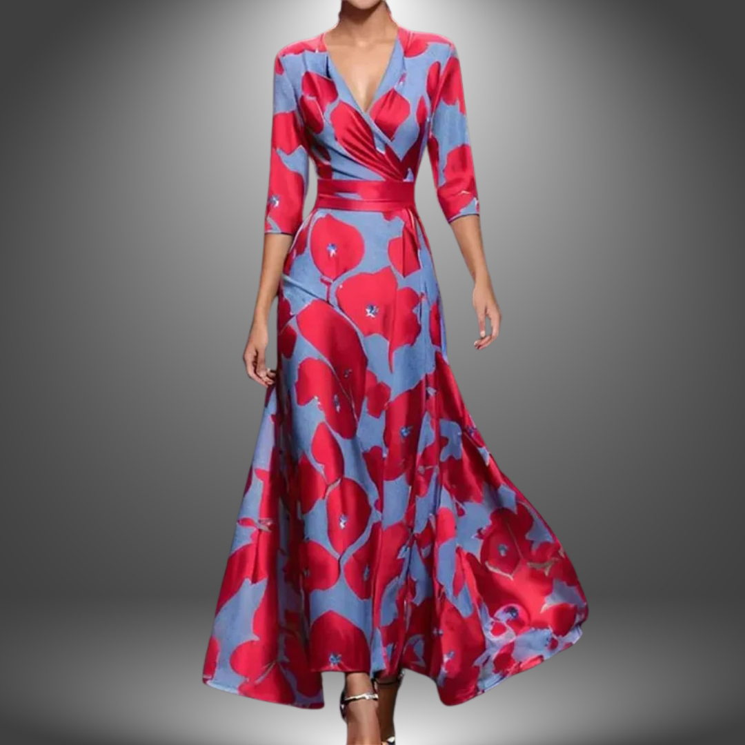 Lisbeth - Women's Maxi Dress with Boho Print and V-Neck - photo 1