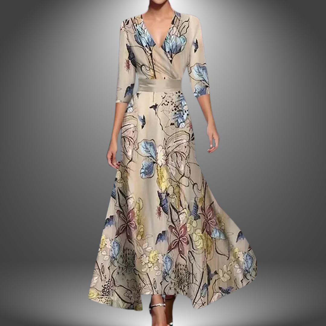 Lisbeth - Women's Maxi Dress with Boho Print and V-Neck - photo 2