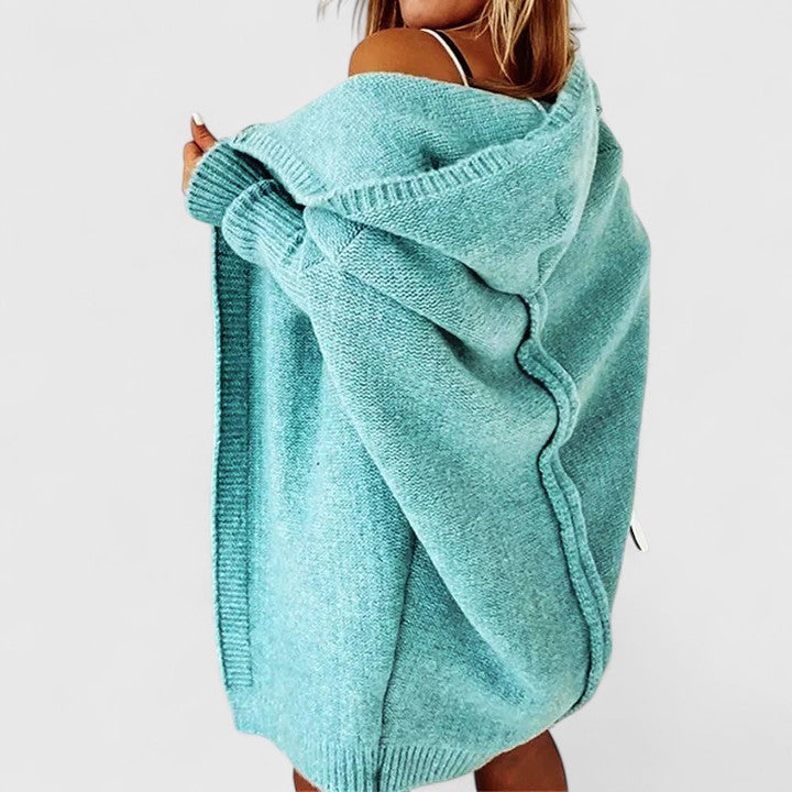 Lucy - Women's Ribbed Cardigan with Hood - photo 1