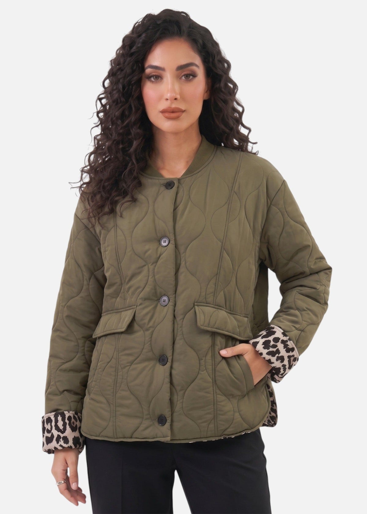 Ludivine - Women's Quilted Jacket with Stand Collar