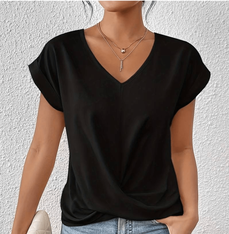 Women's Tummy Control V-Neck Top with Slimming Fit - photo 6