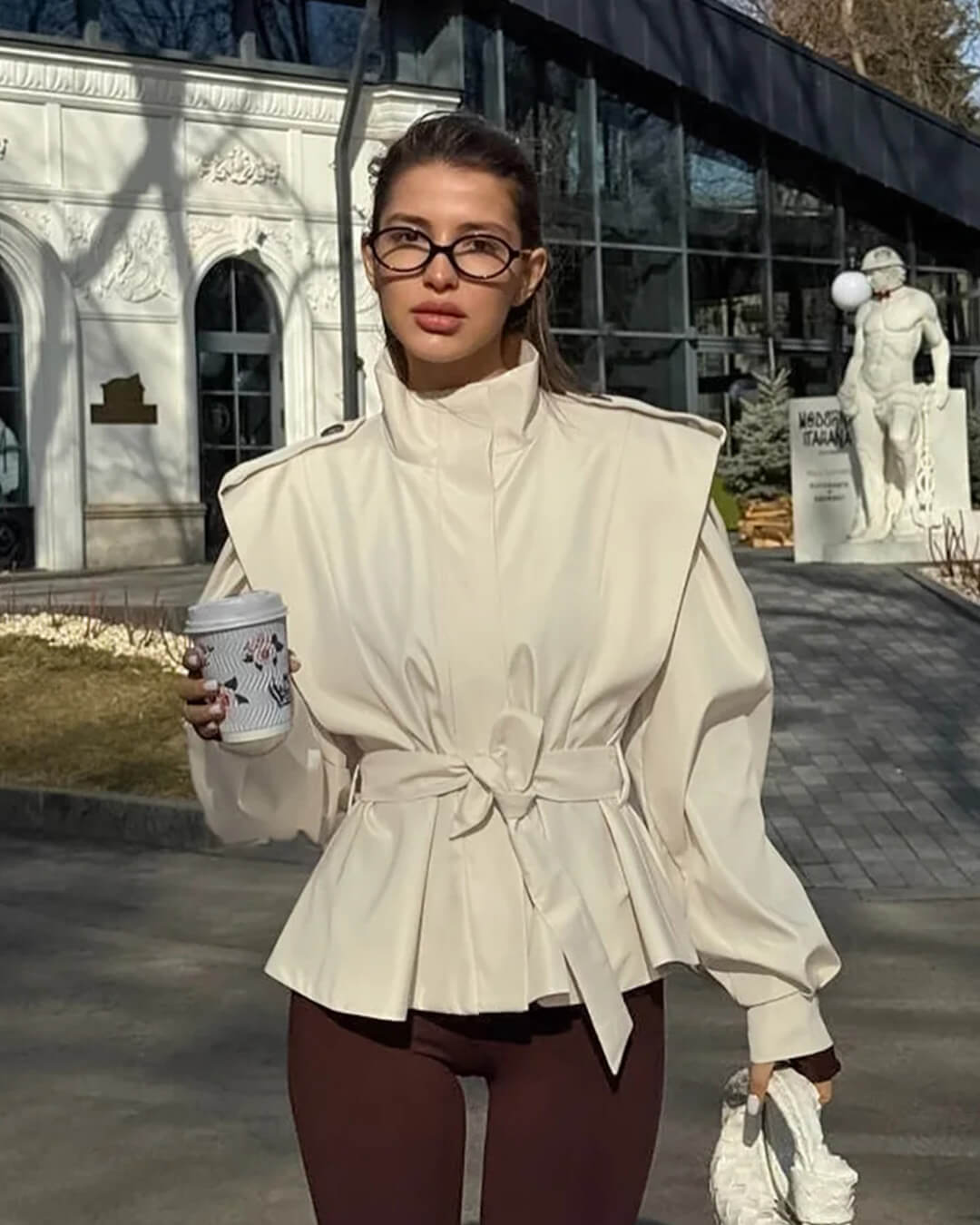 Madeleva - Women's Jacket with Lace Trim and Collar