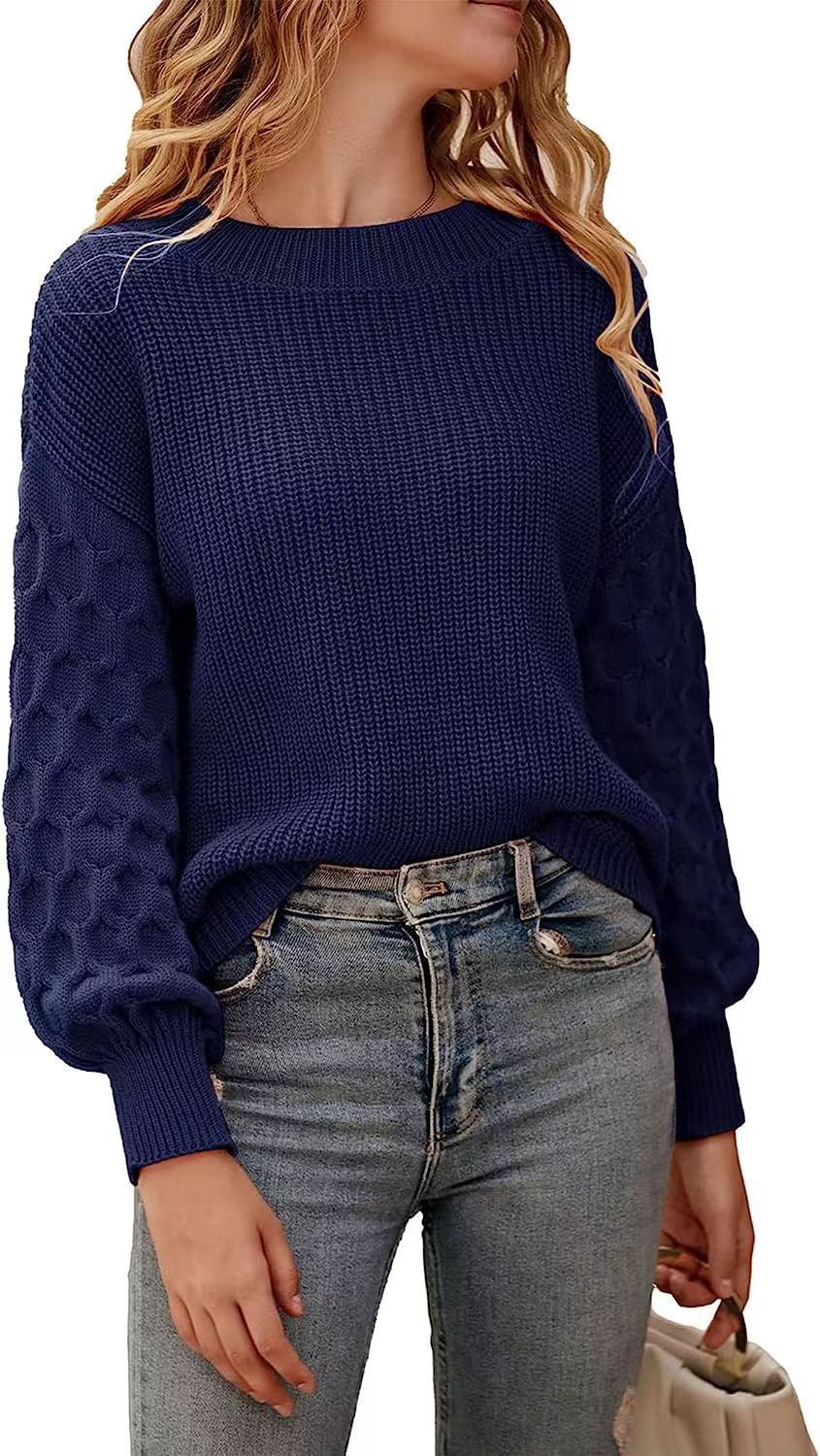 Magnolia - Women's Boat Neck Sweater with Textured Sleeves - photo 4