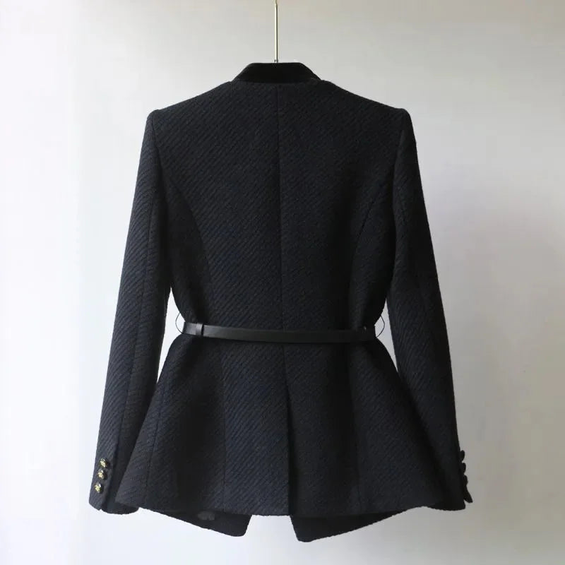 Lilian - cappotto da donna con cintura e bottoni decorativi