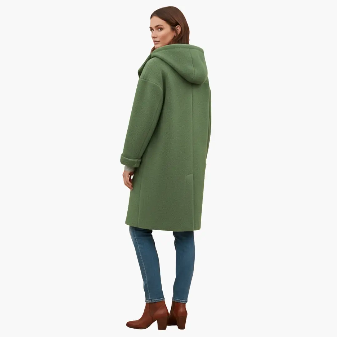 Marcella - Women's Relaxed Coat with Hood - photo 10