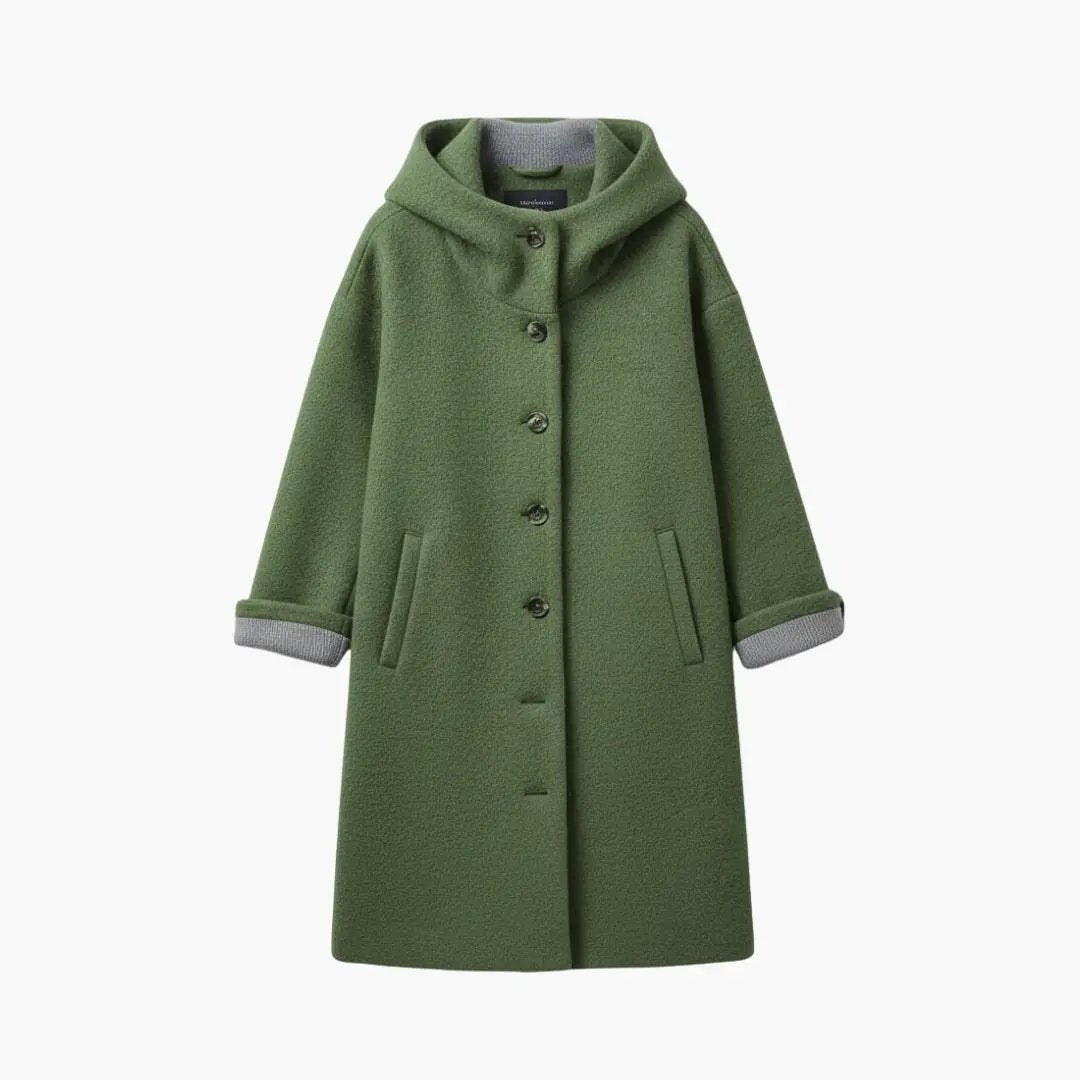 Marcella - Women's Relaxed Coat with Hood - photo 6