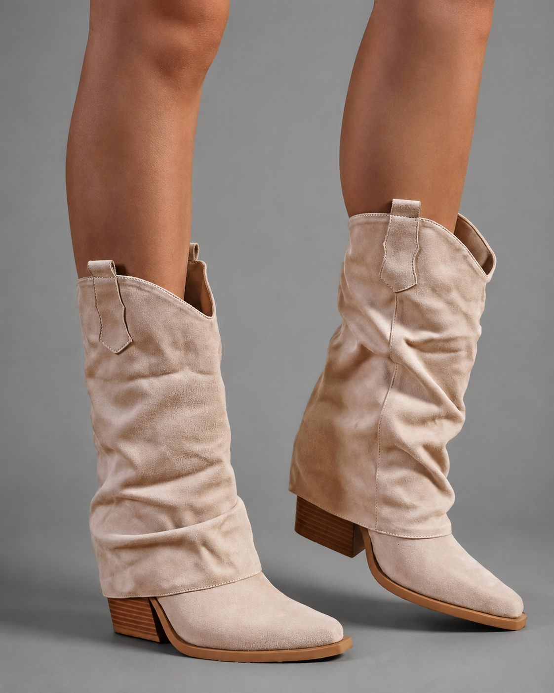 Maren - Women's Pointed Toe Knee High Western Boots with Chunky Heel - photo 5