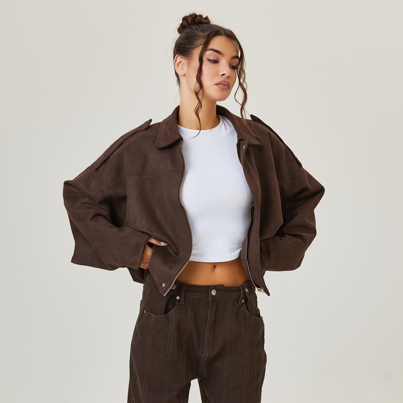 Marie - Women's Relaxed Bomber Jacket with Zip Front and Collar - photo 1