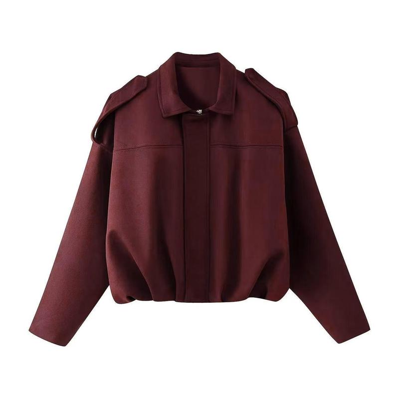 Marie - Women's Relaxed Bomber Jacket with Zip Front and Collar - photo 2