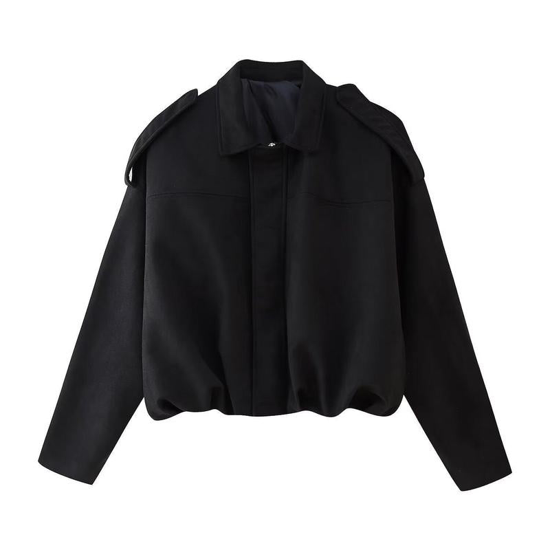 Marie - Women's Relaxed Bomber Jacket with Zip Front and Collar - photo 3