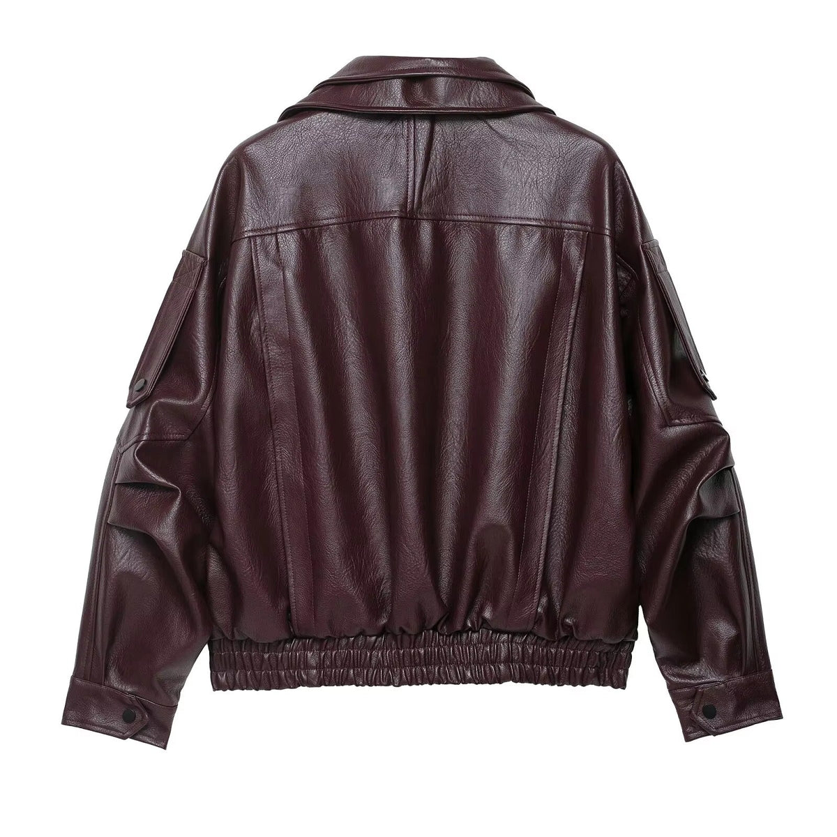 Mathilde - Women's Biker Jacket with Zip Front and Tie Belt - photo 4