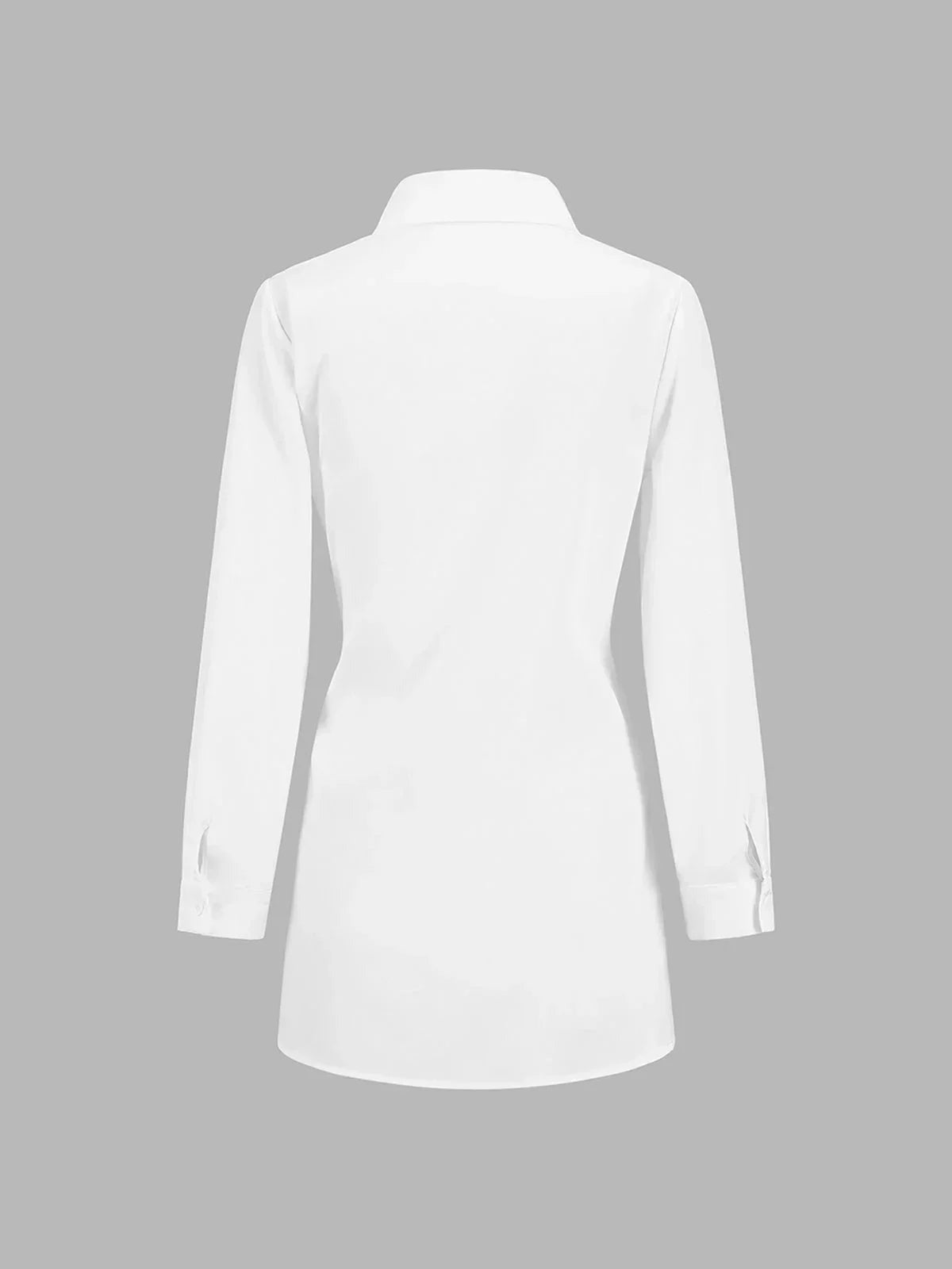 Maud - Women's Oversized Shirt with Tie Belt and Long Sleeves - photo 5