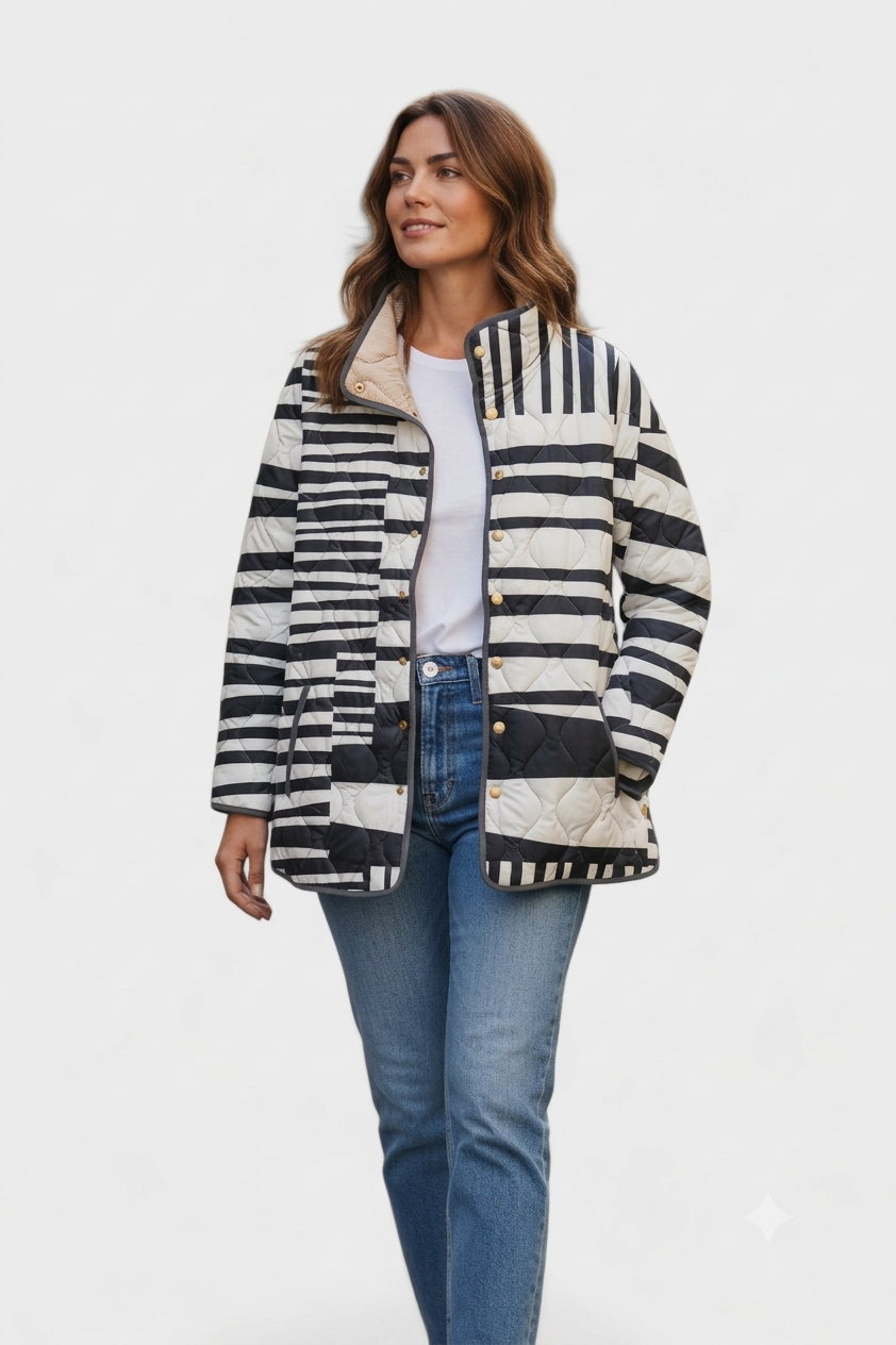 Michelle - Women's Zip-Front Puffer Jacket with Stand Collar - photo 2