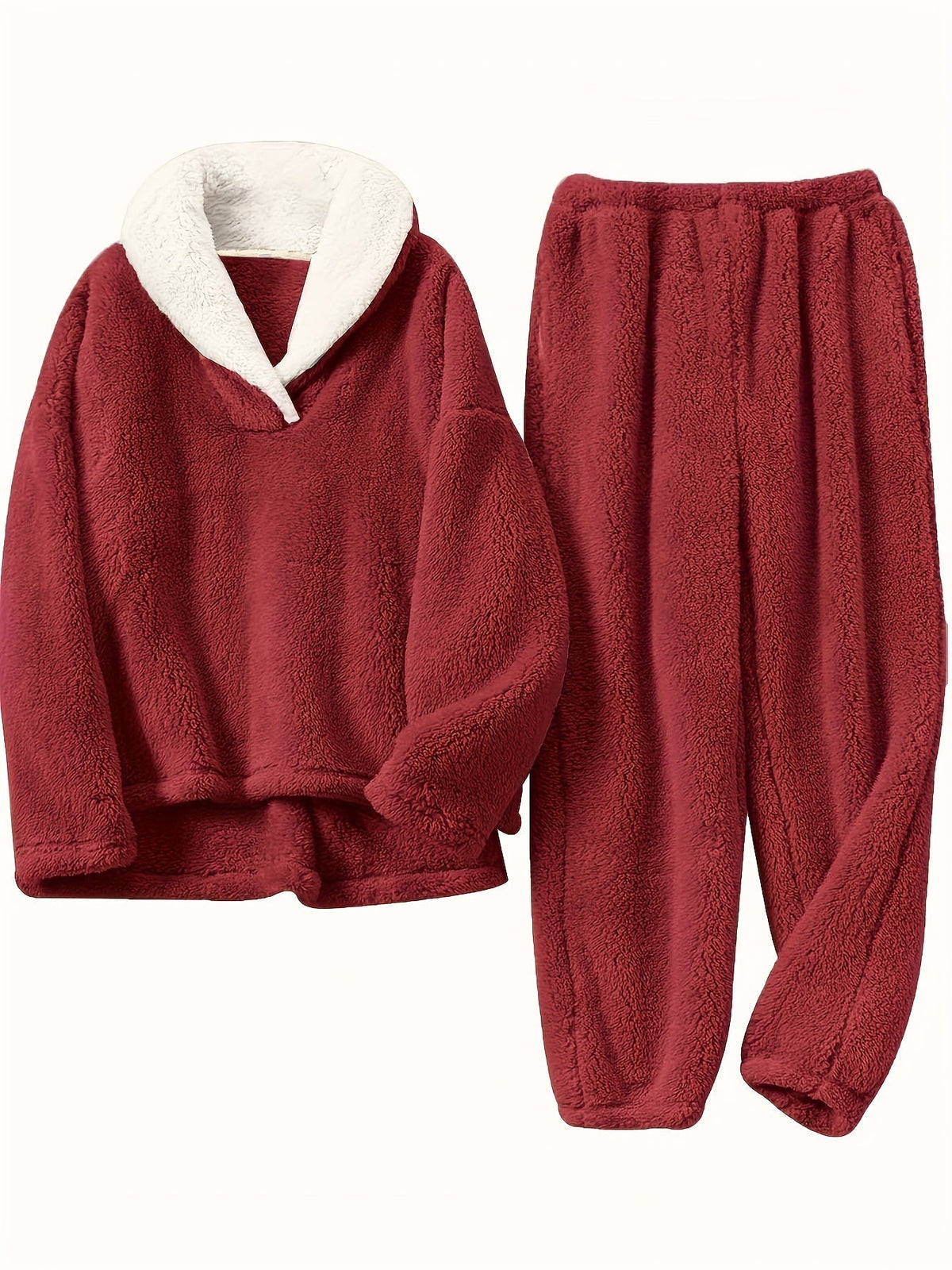 Mila - Women's Teddy Fleece Lounge Set with Half-Zip Collar - photo 10