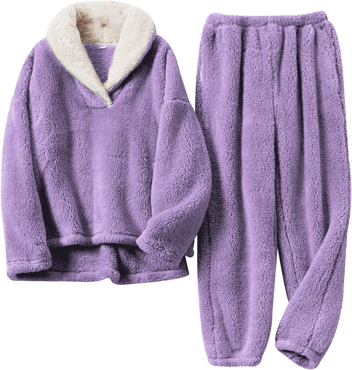 Mila - Women's Teddy Fleece Lounge Set with Half-Zip Collar - photo 9