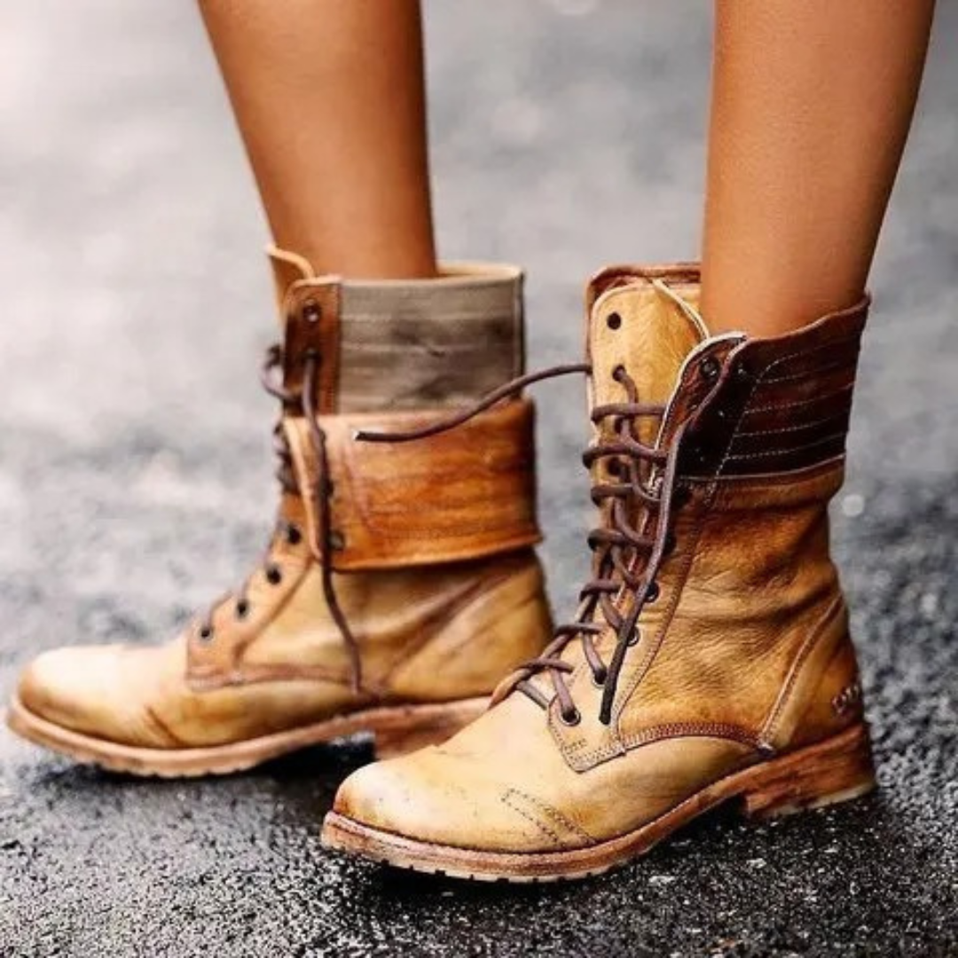 Minerva - Women's Mid-Calf Boots with Lace-Up Front - photo 1
