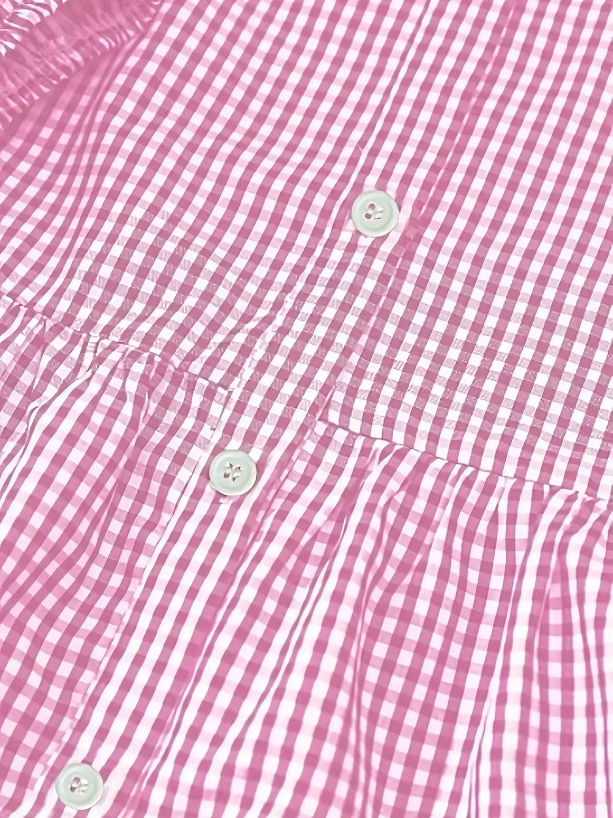 Stella - Women's short gingham dress with 3/4 sleeves and buttoned collar - photo 9