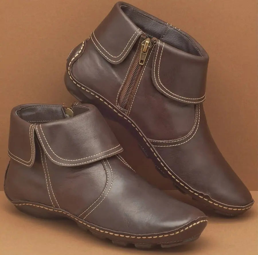 Mirelda - Women's Boots - Dark Brown (with Zip)