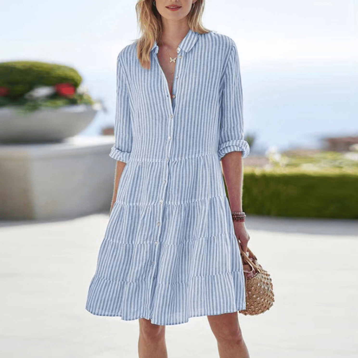 Abito estivo a righe da donna