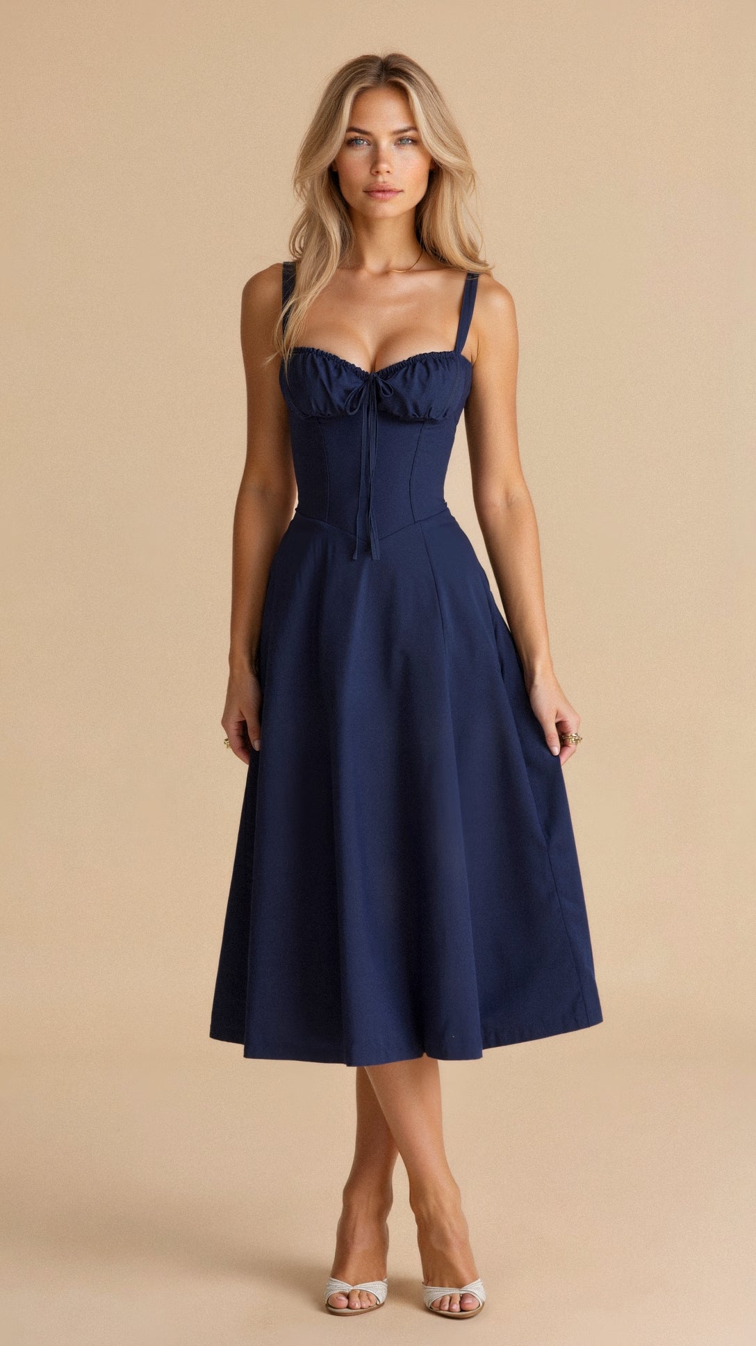 Abito elegante con vita segnata che valorizza la figura