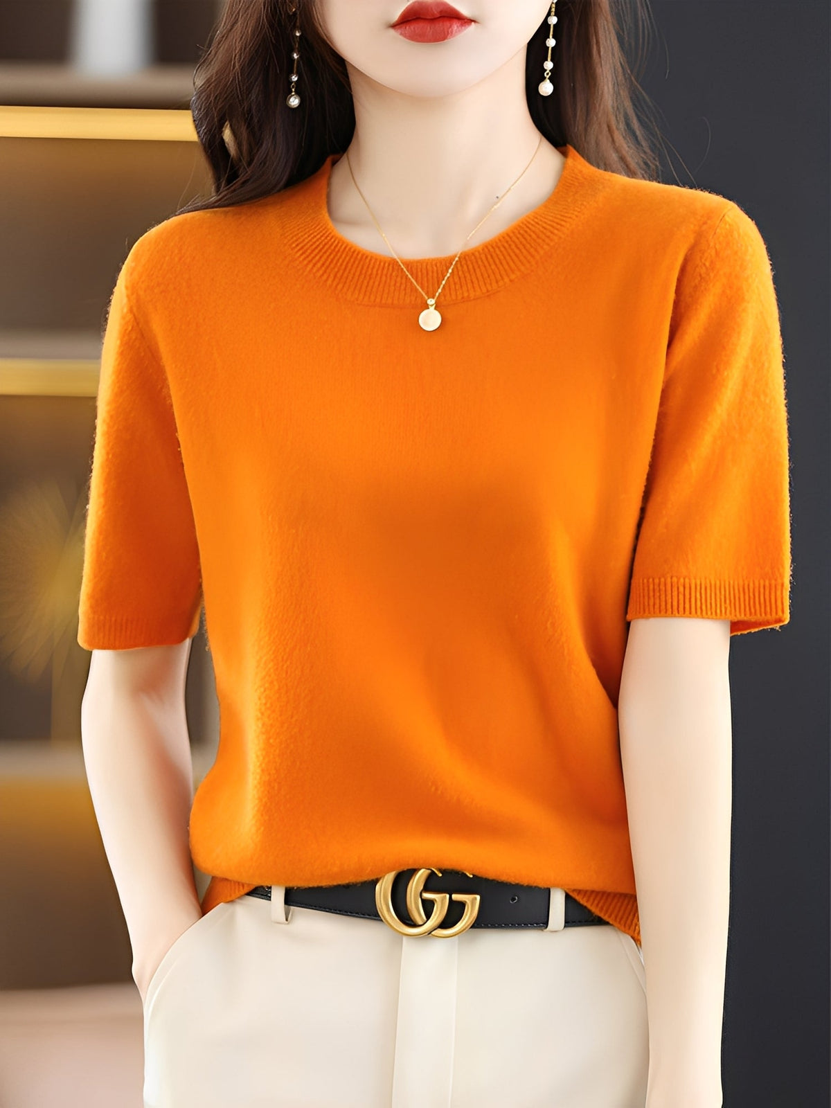 Nadine - Women's Short Sleeve Knitted Sweater - photo 14