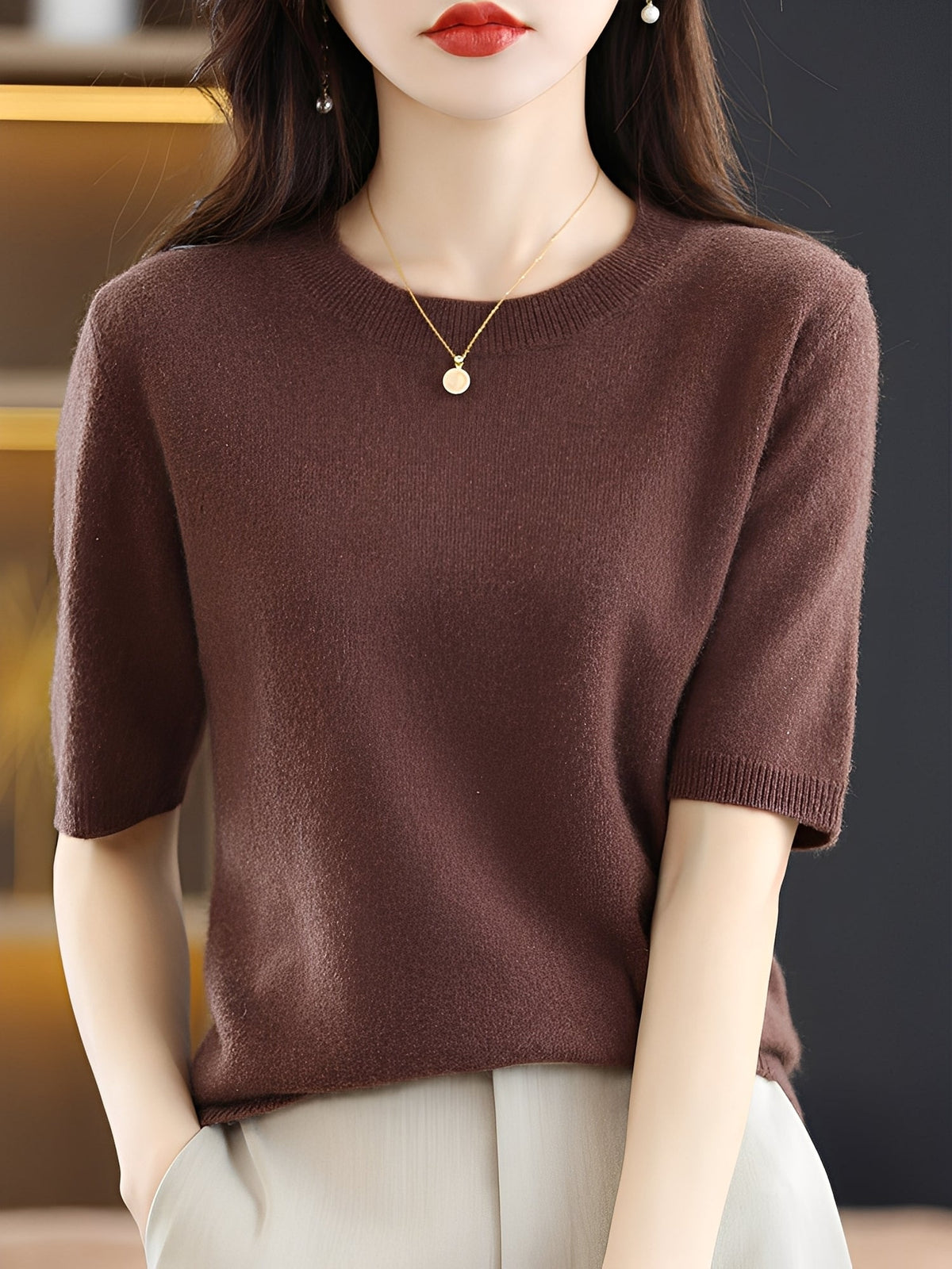 Nadine - Women's Short Sleeve Knitted Sweater - photo 18
