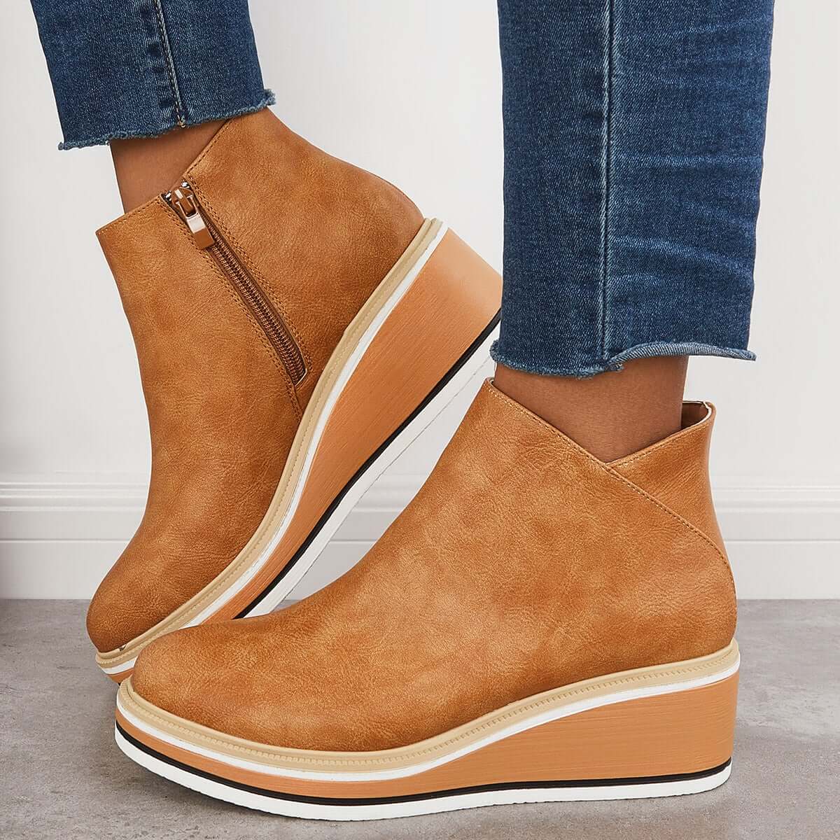 Nanette - Women's Ankle Boots with Zip Front - photo 3
