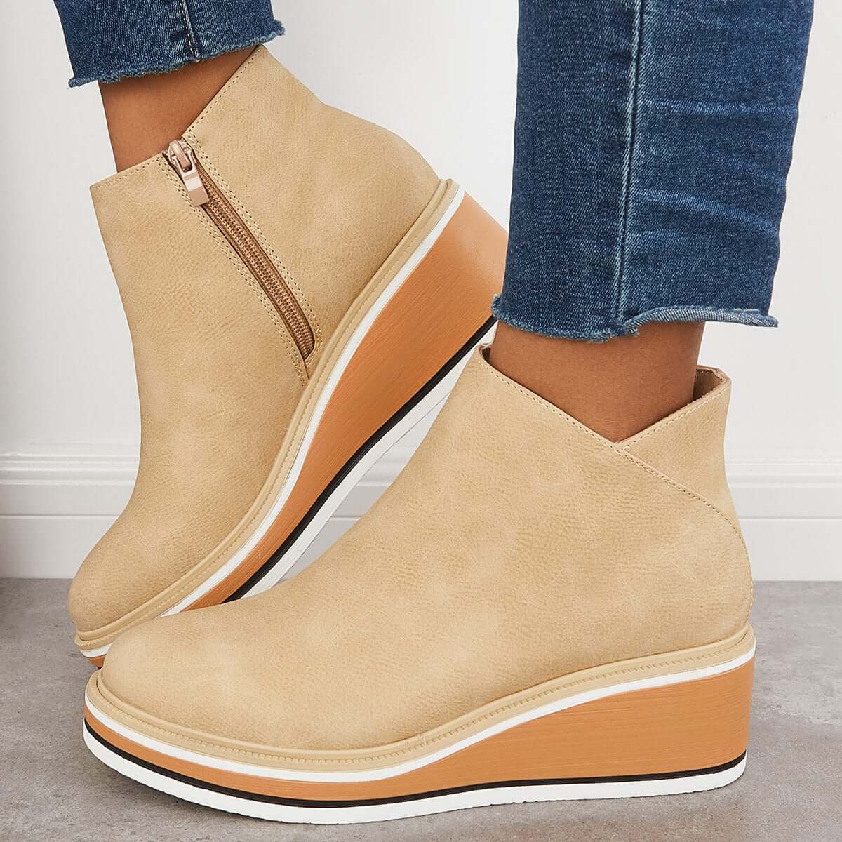 Nanette - Women's Ankle Boots with Zip Front - photo 4