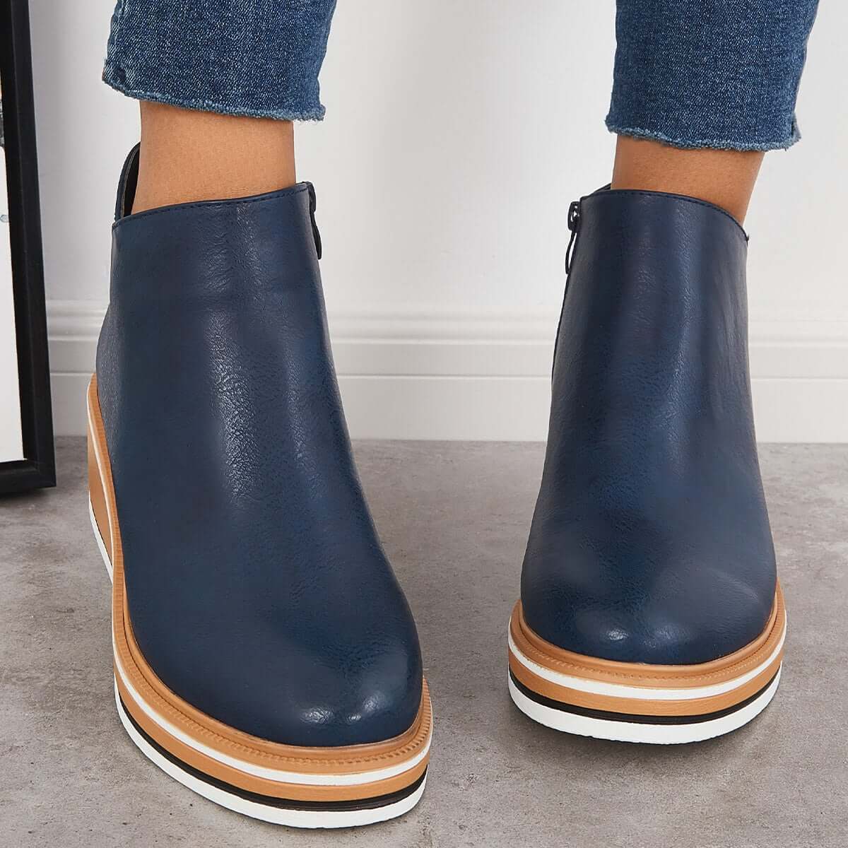 Nanette - Women's Ankle Boots with Zip Front - photo 6
