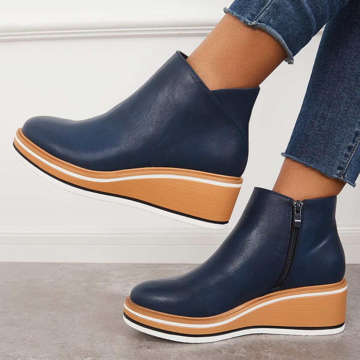 Nanette - Women's Ankle Boots with Zip Front - photo 8